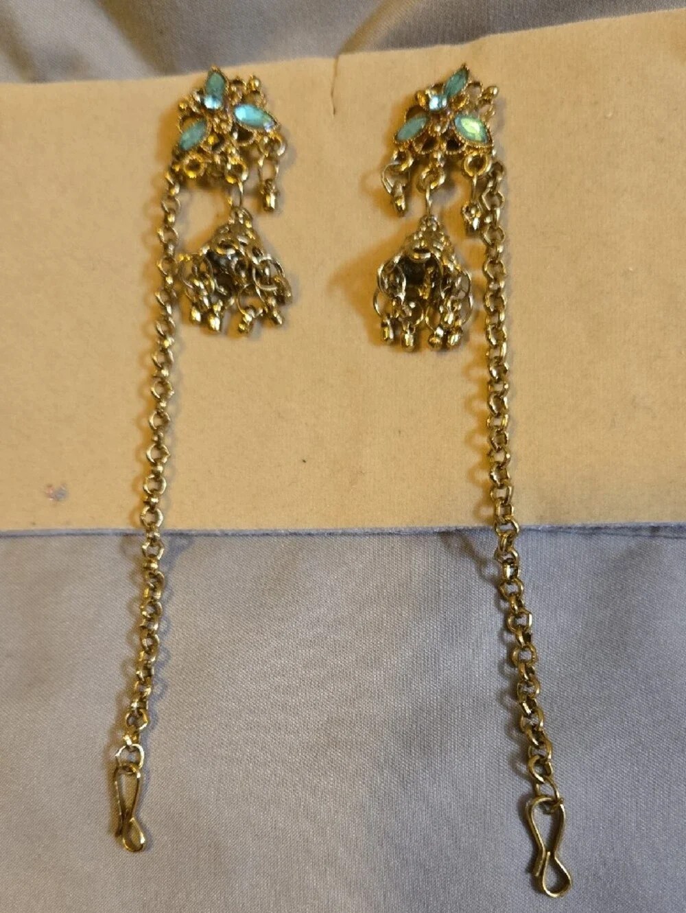 Jhumka dangle Earrings With Hair Chains- Women Jewelry